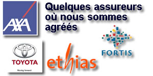 Carrosserie agrée par les plus grandes sociétés d'assurance - Ethias , Fortis , Axa Carrosserie agrée par les plus grandes sociétés d'assurance - Ethias , Fortis , Axa